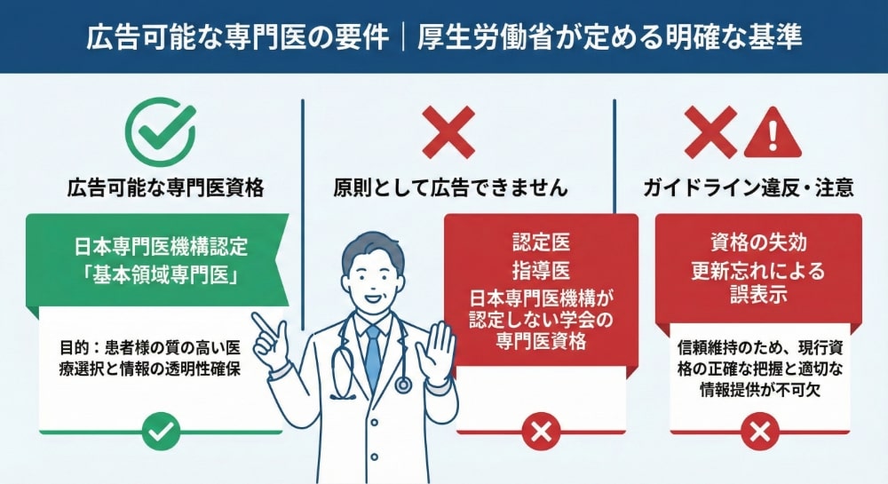 広告可能な専門医の要件